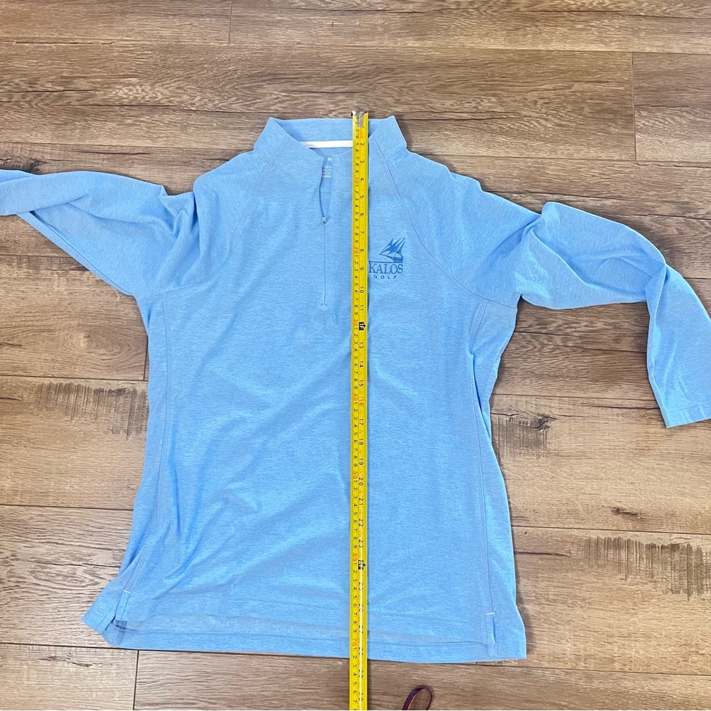 Peter Millar KALOS Golf Women's Perth Melange Raglan-Sleeve 1/4 Zip Blue Size L - Picture 6 of 13